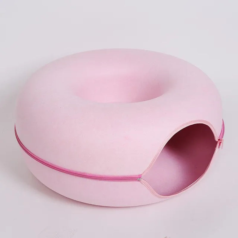 Donut Cat Bed Interactive Tunnel Pet Felt Indoor Toys Cats House Kitten Training Toy Cat Kennel Pets Supplies