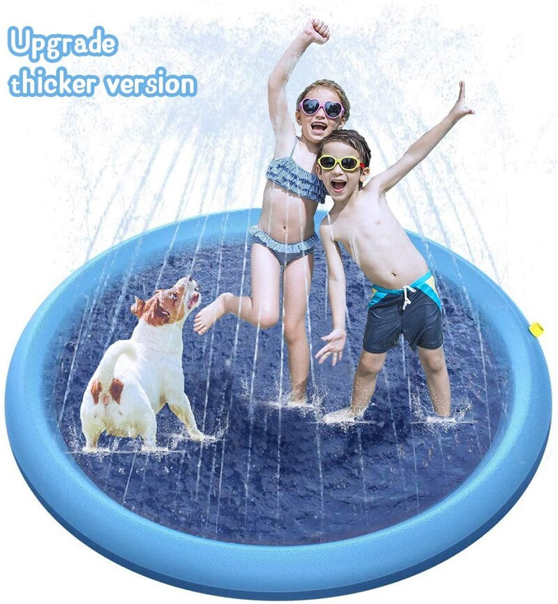 Inflatable Splash Sprinkler Pad Pet Swimming Pool Sprinkler for Kids Folding Pool Cat Bath Basin Cat Dog Water Spray Mat Toy